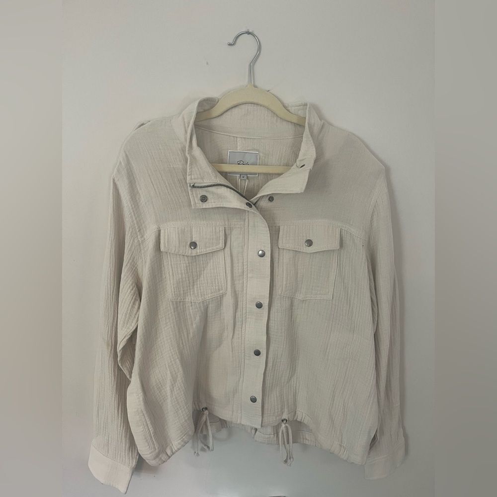 Rails Collins Snap-Front Utility Jacket In Oat